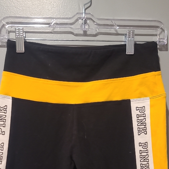 PINK Victoria's Secret Black and Yellow Kids Leggings - Picture 3 of 6